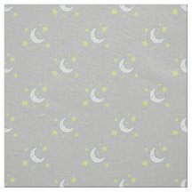Moon & Stars Original Textile Print - Grey