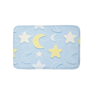 Moon & Stars Pattern Bath Mat