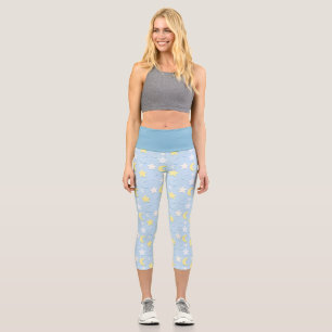 Moon & Stars Pattern Capri Leggings
