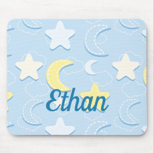 Moon & Stars Pattern Mouse Pad