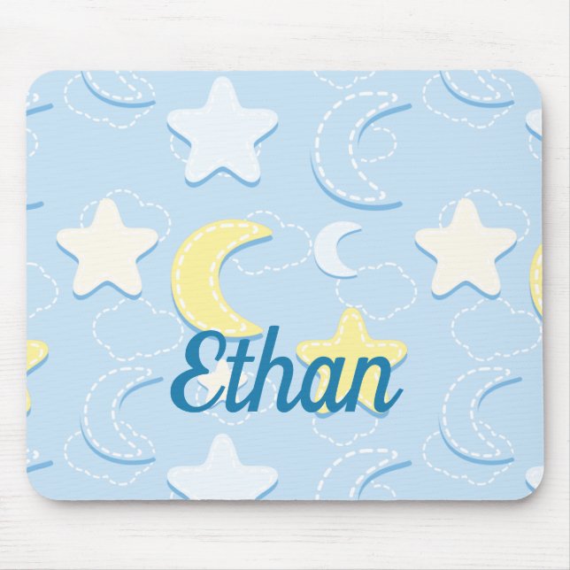 Moon & Stars Pattern Mouse Pad (Front)