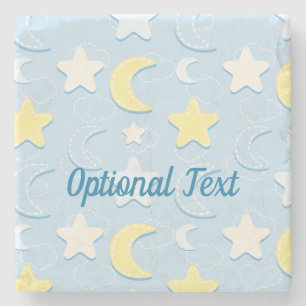 Moon & Stars Pattern Stone Coaster
