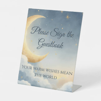 Moon & Stars Pedestal Guestbook Sign