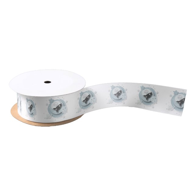 Moon & Stars Space Ribbon Satin Ribbon (Spool)