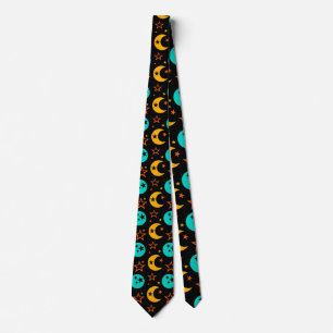 Moon Stars Starry Sky Galaxy Astrology Wiccan Tie