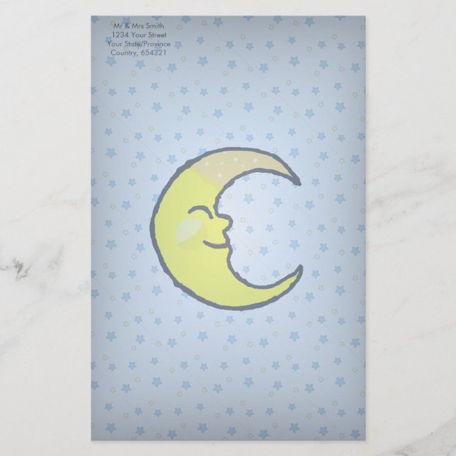 Moon & Stars Stationery (Front)