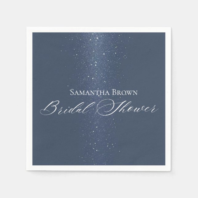 Moon Stars & String Lights Bridal Shower Napkin (Front)