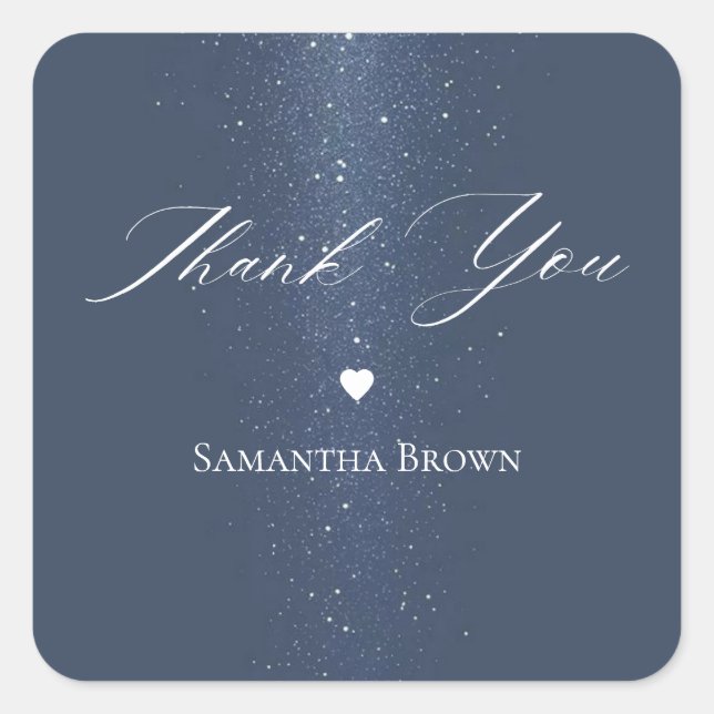 Moon Stars & String Lights Bridal Shower Square Sticker (Front)