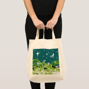 Moon Stars Swirl Paint Splat Tote Bag