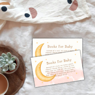 Moon Stars Twinkle Twinkle Books For Baby Shower Enclosure Card