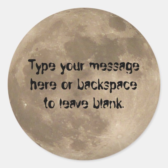 Moon Sticker Full Moon Stickers Personalised Gifts (Front)