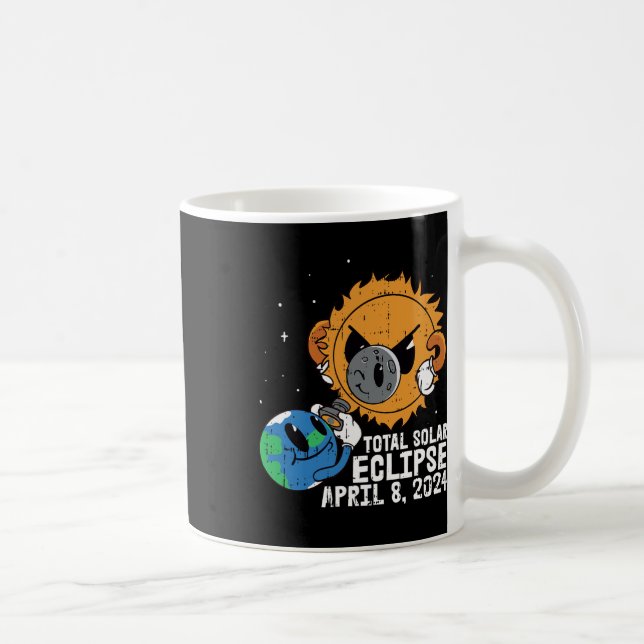 Moon Sun Total Solar Eclipse April 8 2024 Totality Coffee Mug (Right)