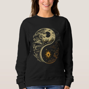 Moon Sun Yin Yang Day and Night Sweatshirt
