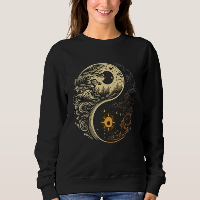 Moon Sun Yin Yang Day and Night Sweatshirt (Front)