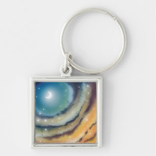 Moon Sunset Ketchain Key Ring