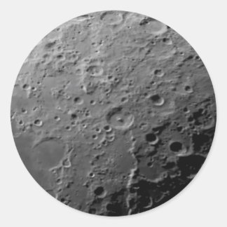 Moon surface classic round sticker