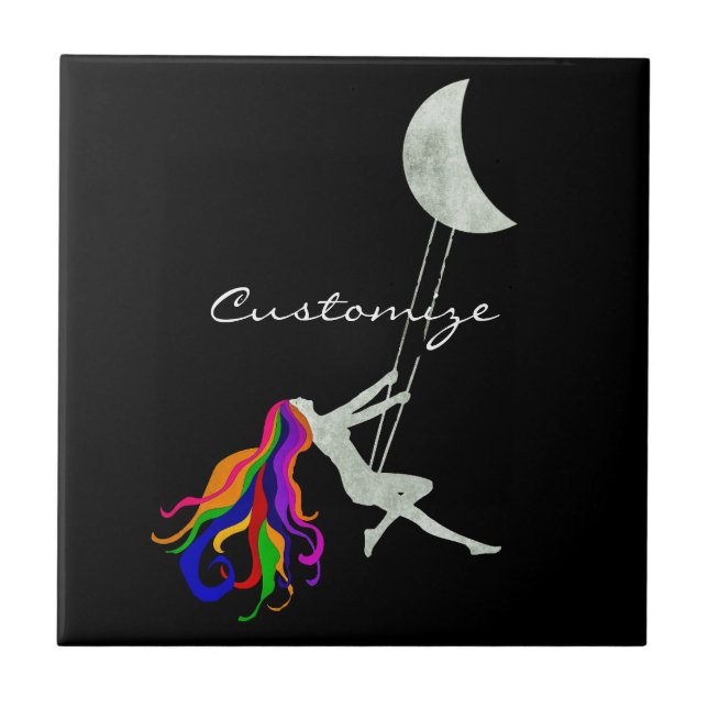 Moon Swinging Redhead Thunder_Cove Ceramic Tile (Front)