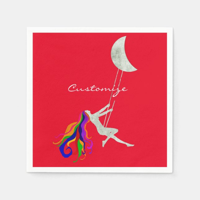 Moon Swinging Redhead Thunder_Cove  Napkin (Front)