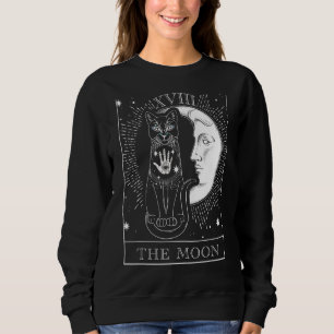 Moon Tarot Card And Cat Occult Graphic Sweatshirt