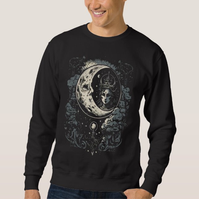 Moon Tarot Card Astrology Witchcraft  3 Sweatshirt (Front)