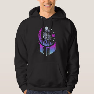 Moon Tarot Card Skeleton Couple Vintage Gothic Ast Hoodie