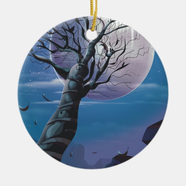 Moon Tree Ceramic Tree Decoration (Front)