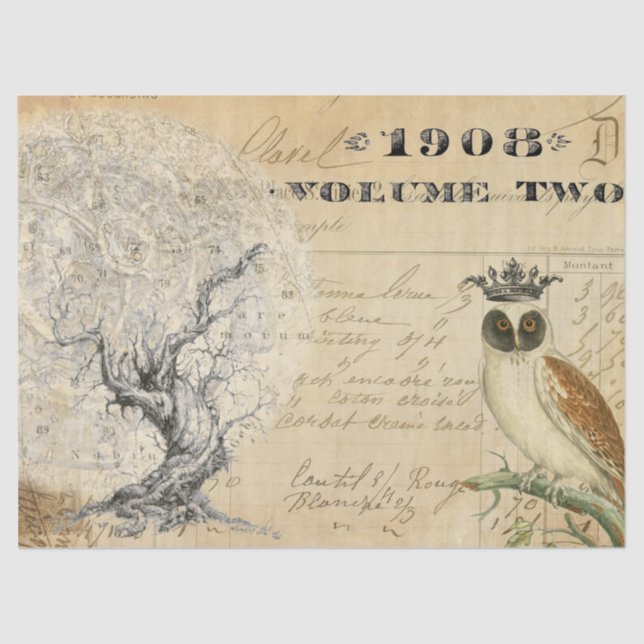 Moon Tree Decoupage Tissue Paper (Front)