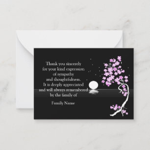 Moon Tree Flower After Funeral Thank You Cards