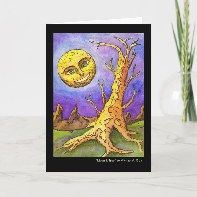 Moon & Tree Greeting Card (Front)