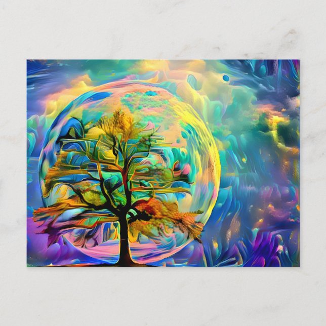 Moon Tree Meadow PERSONALISED Notecard OWN ART Postcard (Front)