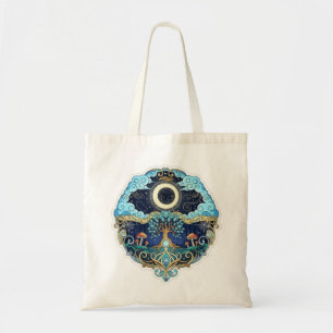 Moon & Tree of Life Night Fantasy Art Tote Bag