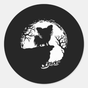 Moon Tree Pumpkin Mountain Incredible Papillion D Classic Round Sticker