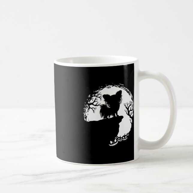 Moon Tree Pumpkin Mountain Incredible  Papillion D Coffee Mug (Right)