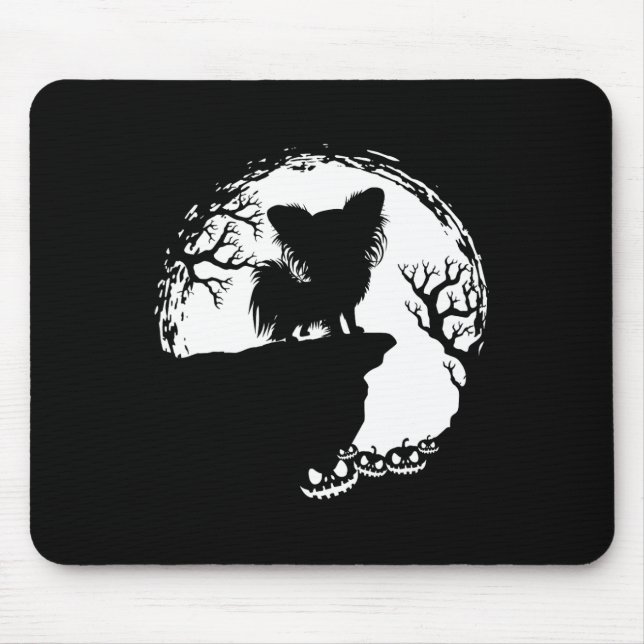 Moon Tree Pumpkin Mountain Incredible  Papillion D Mouse Pad (Front)