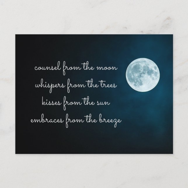 Moon Trees Sun Breeze Nature Poem  Postcard (Front)