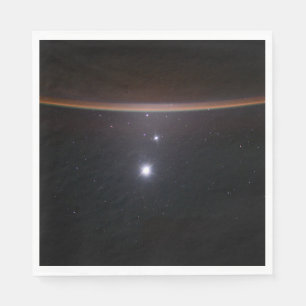 Moon, Venus, Jupiter & Earth (ISS) (NASA) (Space) Napkin