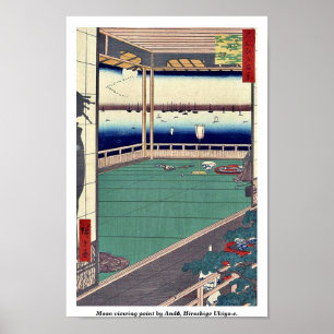Moon viewing point by Andō, Hiroshige Ukiyo-e. Poster