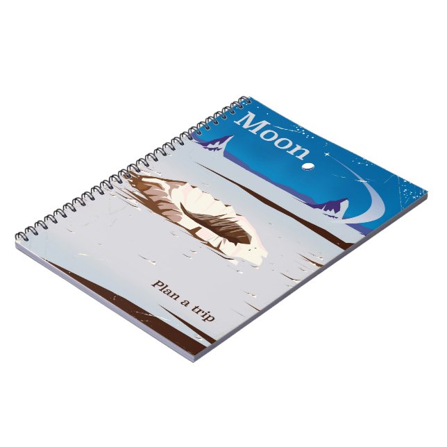 Moon - vintage Sci-fi travel poster Notebook (Left Side)