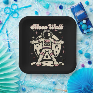 Moon Walk Astronout Paper Plate