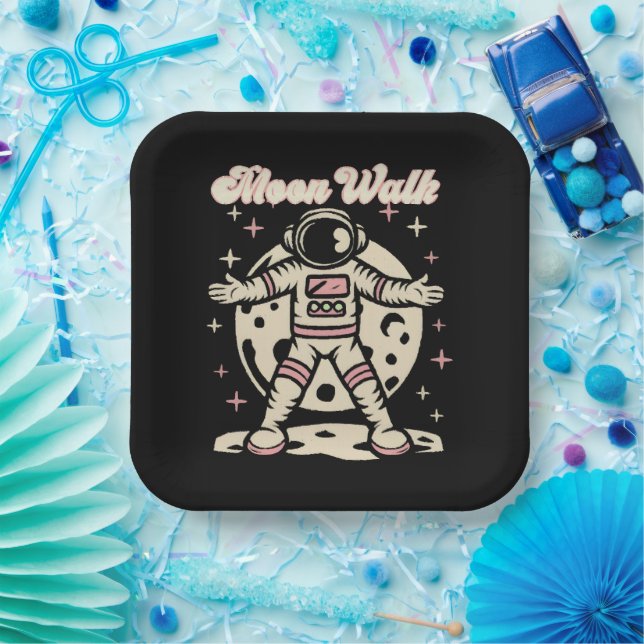 Moon Walk Astronout Paper Plate (Party)