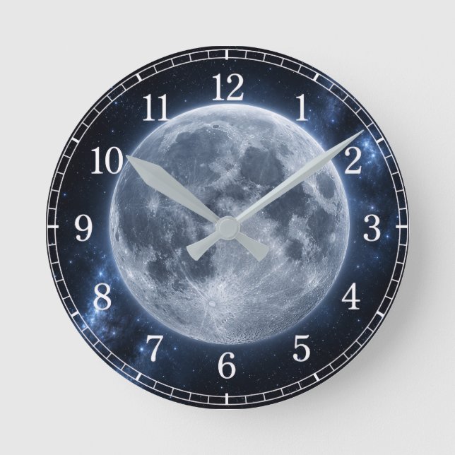 Moon Wall Clock — Space-Inspired Design (Front)