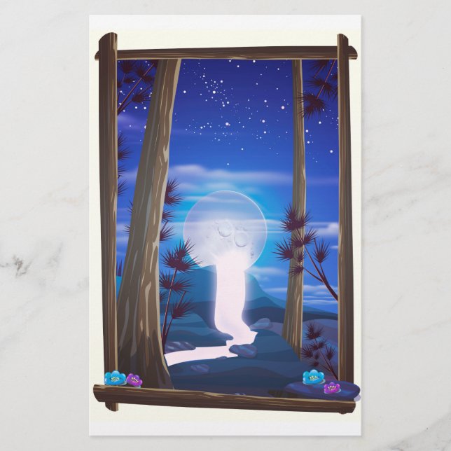 Moon Waterfall Stationery (Front)
