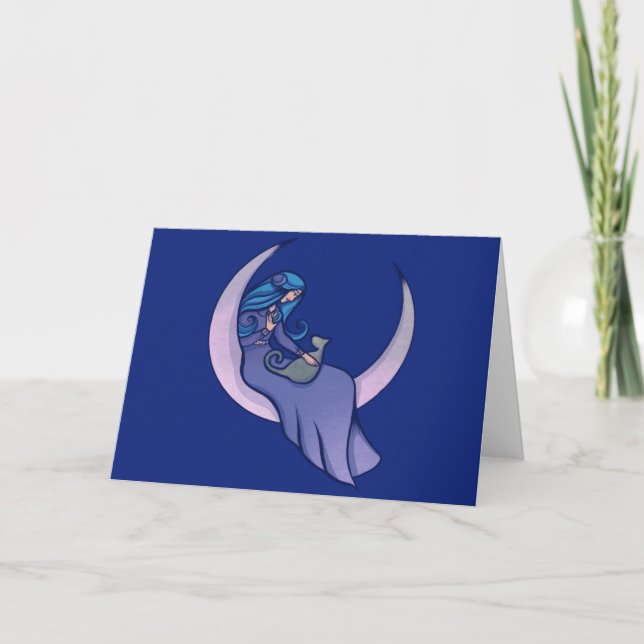 Moon Witch MoonChild Pagan Wicca Art Card (Front)