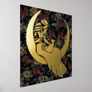 Moon Witch MoonChild Pagan Wicca Art Foil Prints