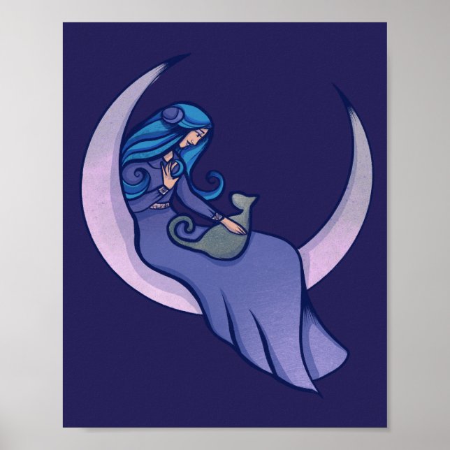 Moon Witch MoonChild Pagan Wicca Art Poster (Front)