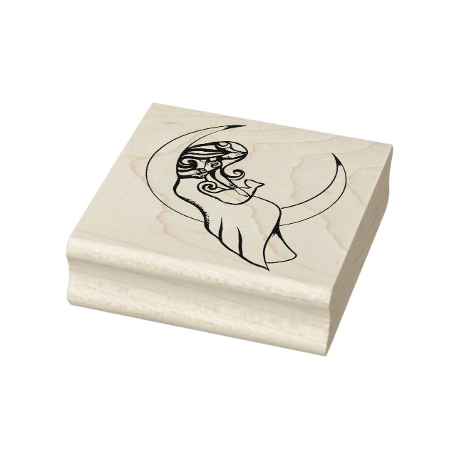 Moon Witch MoonChild Pagan Wicca Art Rubber Stamp (Stamp)