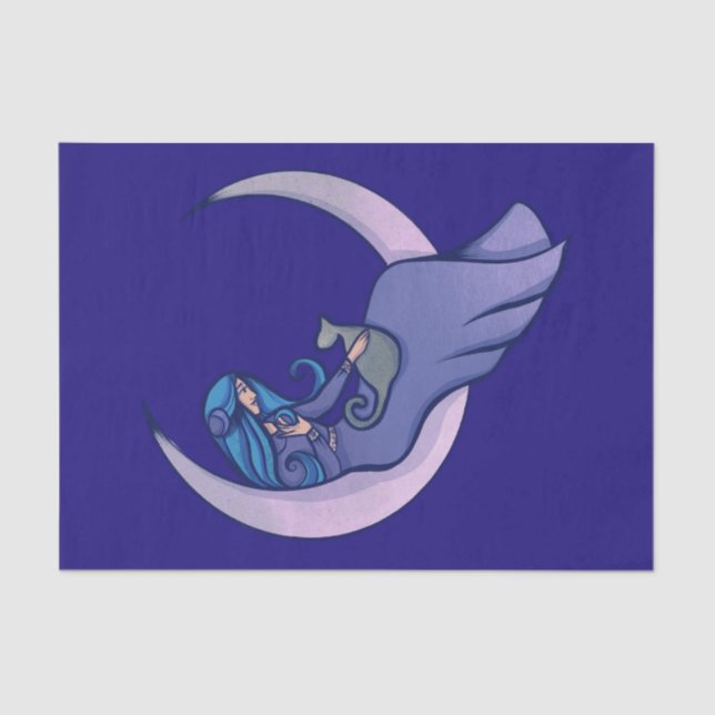 Moon Witch MoonChild Pagan Wicca Art Tissue Paper (Front)