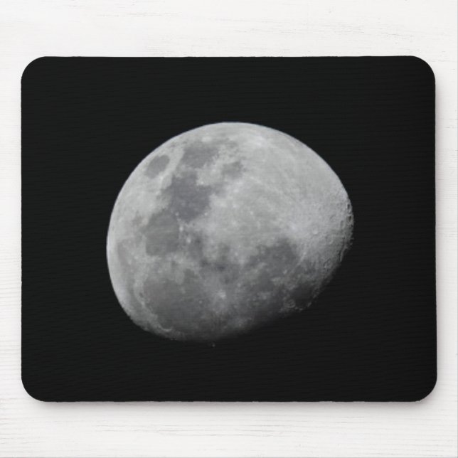Moon with Black Sky | Zambia, South Luangwa Mouse Pad (Front)