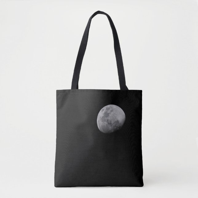 Moon with Black Sky | Zambia, South Luangwa Tote Bag (Front)