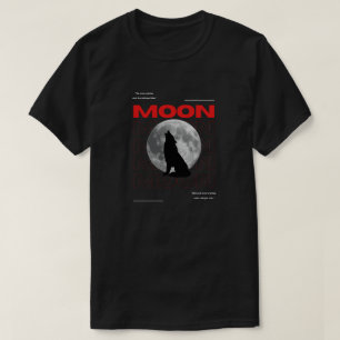 Moon Wolf Graphic Black Aesthetic T-Shirt